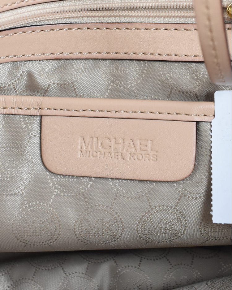Bolsa Michael Kors Jet Set Original Monograma de Couro Off White